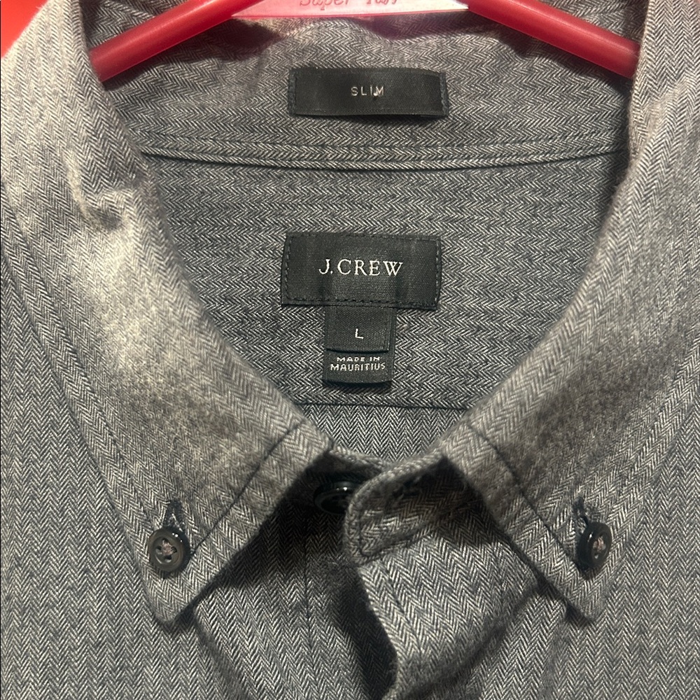 J. Crew Charcoal Casual Slim Button-Down Shirt - Picture 3 of 5